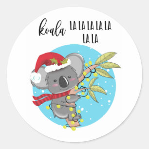 Adesivo Redondo um cartão de Natal engraçado para a Austrália