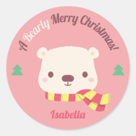 Adesivo Redondo Um Cartões de natal de Natal Feliz