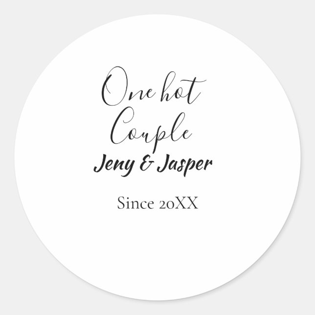 Adesivo Redondo Um casal quente adicionar nome desde data do ano 2 (Frente)