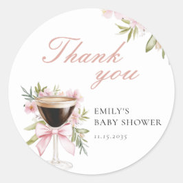 Adesivo Redondo Um Chá de fraldas pequeno Espresso Martini