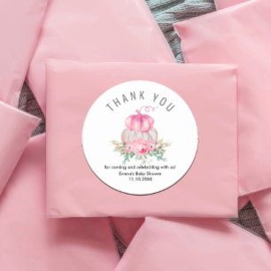 Adesivo Redondo Um Chá de fraldas Pumpkinl