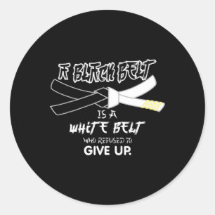 Adesivo Redondo Um Cinturão Negro É Uma Arte Marcial Taekwondo