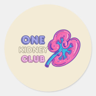 Adesivo Redondo UM CLUBE DE RINS, Transplante RENAL