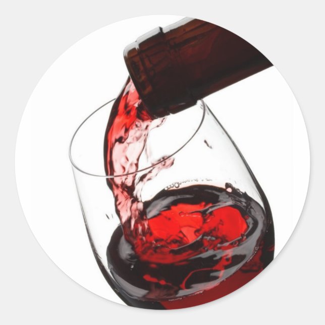 Adesivo Redondo Um copo de vinho tinto (Frente)