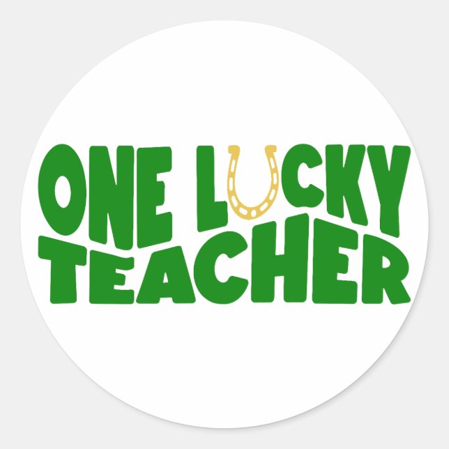 Adesivo Redondo Um ☘️ de Professores Sortudos (Frente)