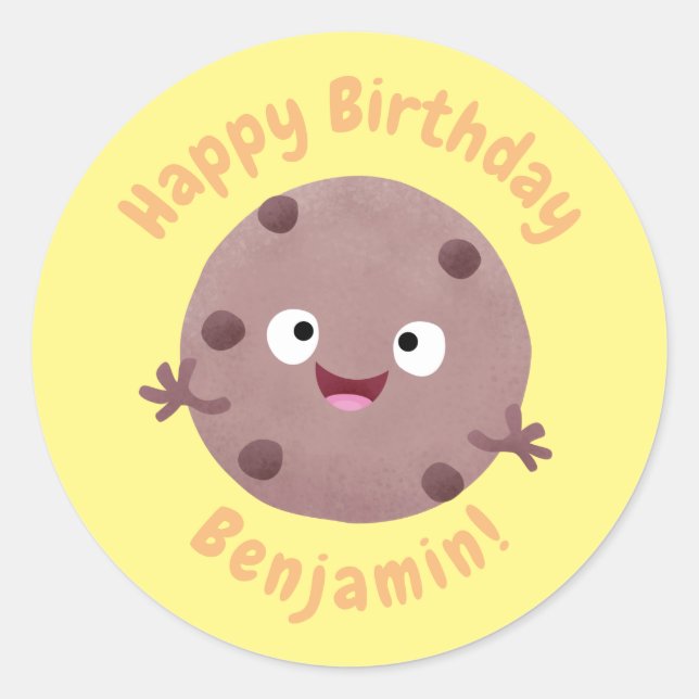 Adesivo Redondo Um desenho animado clássico de biscoito de chocola (Frente)