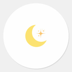 Adesivo Redondo Um design de crescente amarelo para Ramadã