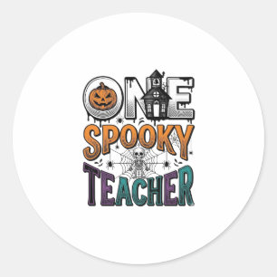 Adesivo Redondo Um Design de Vetor de Halloween de um Professor As