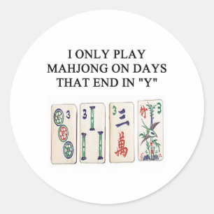 Adesivo Redondo um design engraçado do mahjong