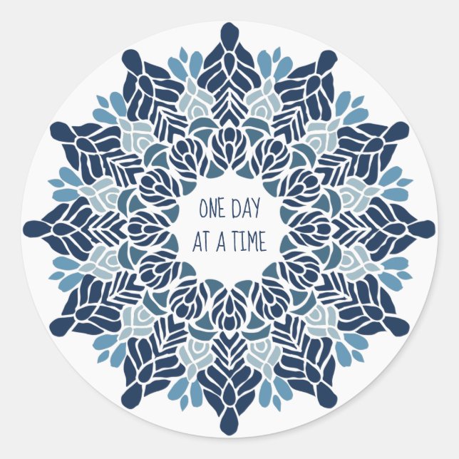 Adesivo Redondo Um dia de cada vez (Frente)