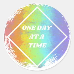 Adesivo Redondo Um Dia De Cada Vez - NA, Narcóticos Anônimos