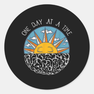 Adesivo Redondo Um Dia De Cada Vez Sensibilização Para A Saúde Men
