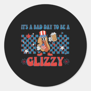 Adesivo Redondo Um Dia Mau Para Ser Um Cão Quente Glizzy Engraçado