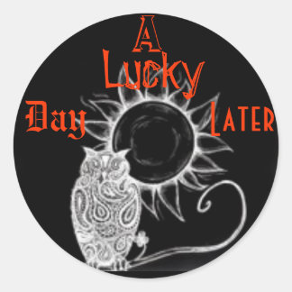 Adesivo Redondo Um Dia Sortudo Depois
