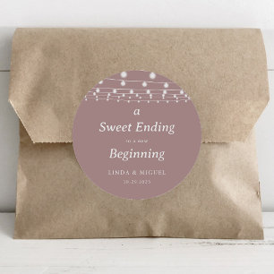 Adesivo Redondo Um doce fim para um novo casamento inicial