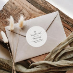 Adesivo Redondo Um doce fim para um novo casamento inicial<br><div class="desc">Este final doce para um novo adesivo clássico de casamento é perfeito para um casamento rústico. O design apresenta uma fonte elegante de caligrafia para embelezar seu evento.</div>