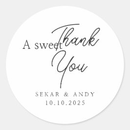 Adesivo Redondo Um doce obrigado
