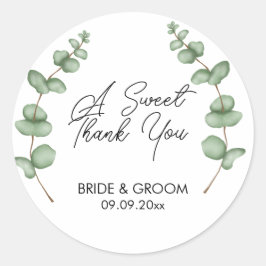 Adesivo Redondo Um Doce Obrigado A Favor, Tratar, Presente