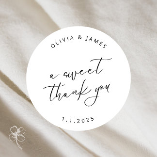 Adesivo Redondo Um doce obrigado, palitos