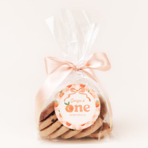Adesivo Redondo Um Doce Peach Birthday Sticker