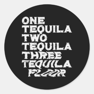 Adesivo Redondo Um Dois Três Tequila Chão Divertido Festa Mexicana