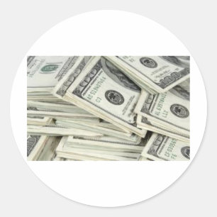 Adesivo Redondo Um Dólar Hunders Bills