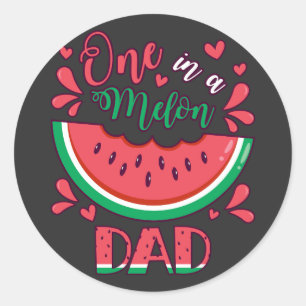 Adesivo Redondo Um em uma Festa Melon Pai B-Day