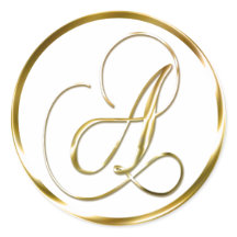 Um Envelope Dourado Monograma Faux Ou Favorecer Se