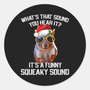 Adesivo Redondo Um Esquilo De Natal De Squeaky Squeaky