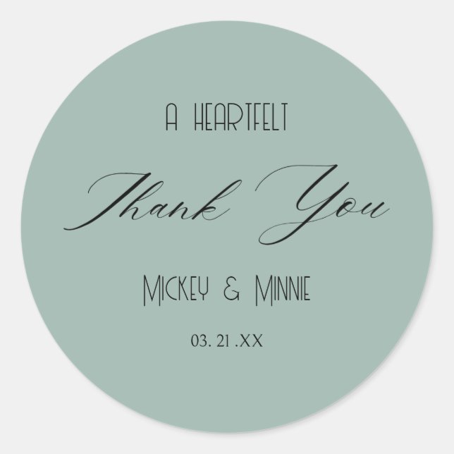 Adesivo Redondo Um Favor de Agradecimento Sincero (Frente)