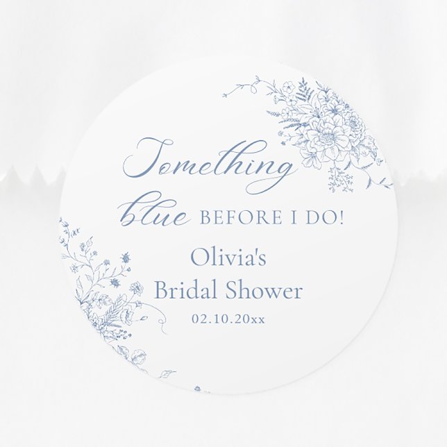 Adesivo Redondo Um Favor de Chá de panela Azul (Criador carregado)