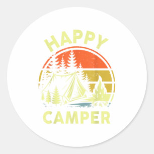 Adesivo Redondo Um Feliz Acampador Menino Pequeno Divertido Acampa