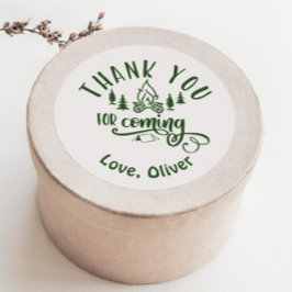 Adesivo Redondo Um Feliz Aniversário de Camper Obrigado