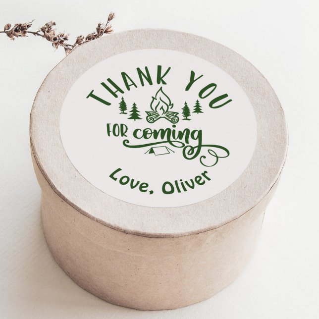 Adesivo Redondo Um Feliz Aniversário de Camper Obrigado (Criador carregado)