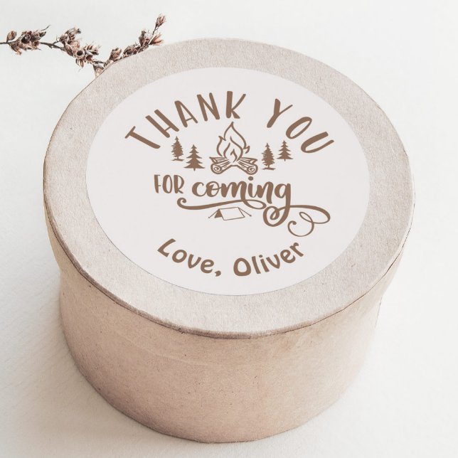 Adesivo Redondo Um Feliz Aniversário de Camper Obrigado (Criador carregado)