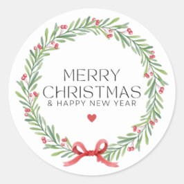 Adesivo Redondo Um Feliz Natal e Feliz ano novo