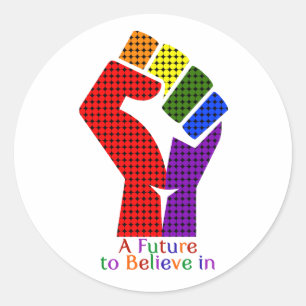 Adesivo Redondo Um futuro a acreditar em LGBT