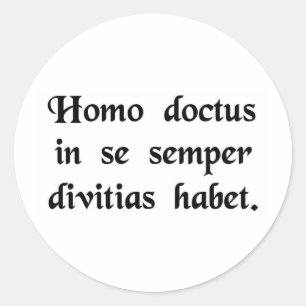 Adesivo Redondo Um homem aprendido sempre tem riqueza dentro de si