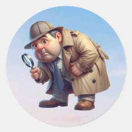 Adesivo Redondo Um Investigador Privado a procurar pistas