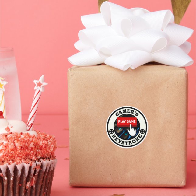 Adesivo Redondo Um jogador e único pressionamento de tecla (Festa)