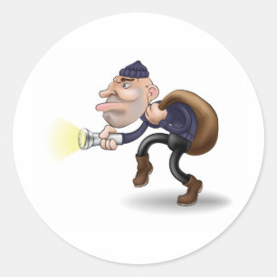 Adesivo Redondo um ladrão na noite