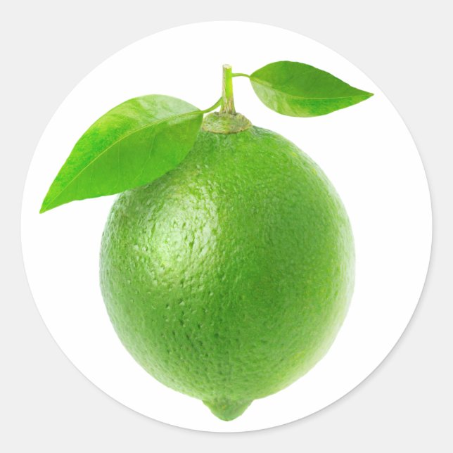 Adesivo Redondo Um limão com folhas (Frente)