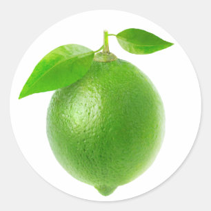 Adesivo Redondo Um limão com folhas