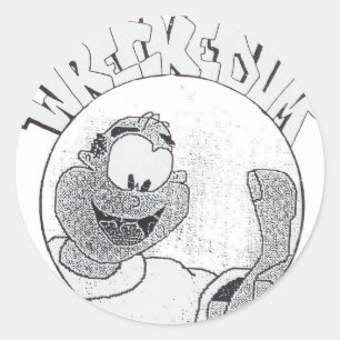 Adesivo Redondo 'Um logotipo destruído do círculo de Melvin