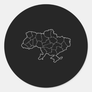 Adesivo Redondo Um Mapa Ucraniano País Ucrânia