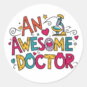 Adesivo Redondo Um médico incrível 