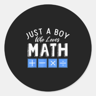 Adesivo Redondo Um menino que ama álgebra matemática engraçada