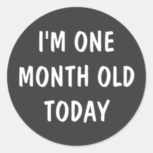 Adesivo Redondo Um Mês de Bebê