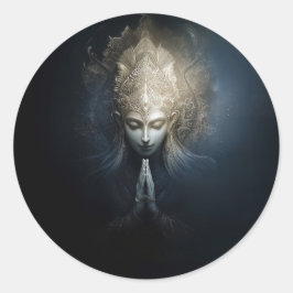 Adesivo Redondo Um Momento de Graça | Arte de Meditação