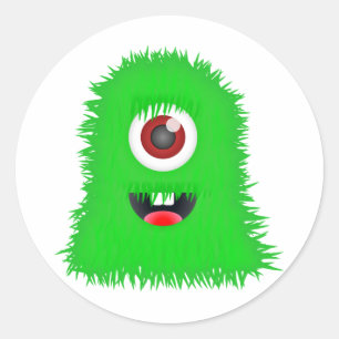 Adesivo Redondo Um monstro verde eyed
